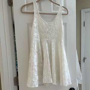 White Lace Tank mini Dress